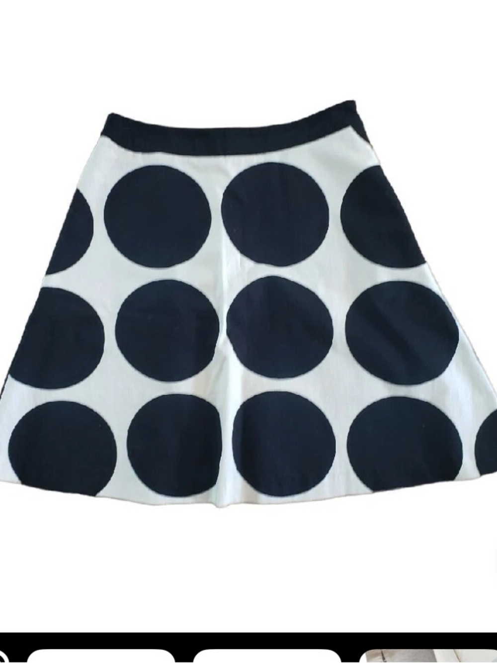 Boden Black and White Polka Dot A-Line Skirt